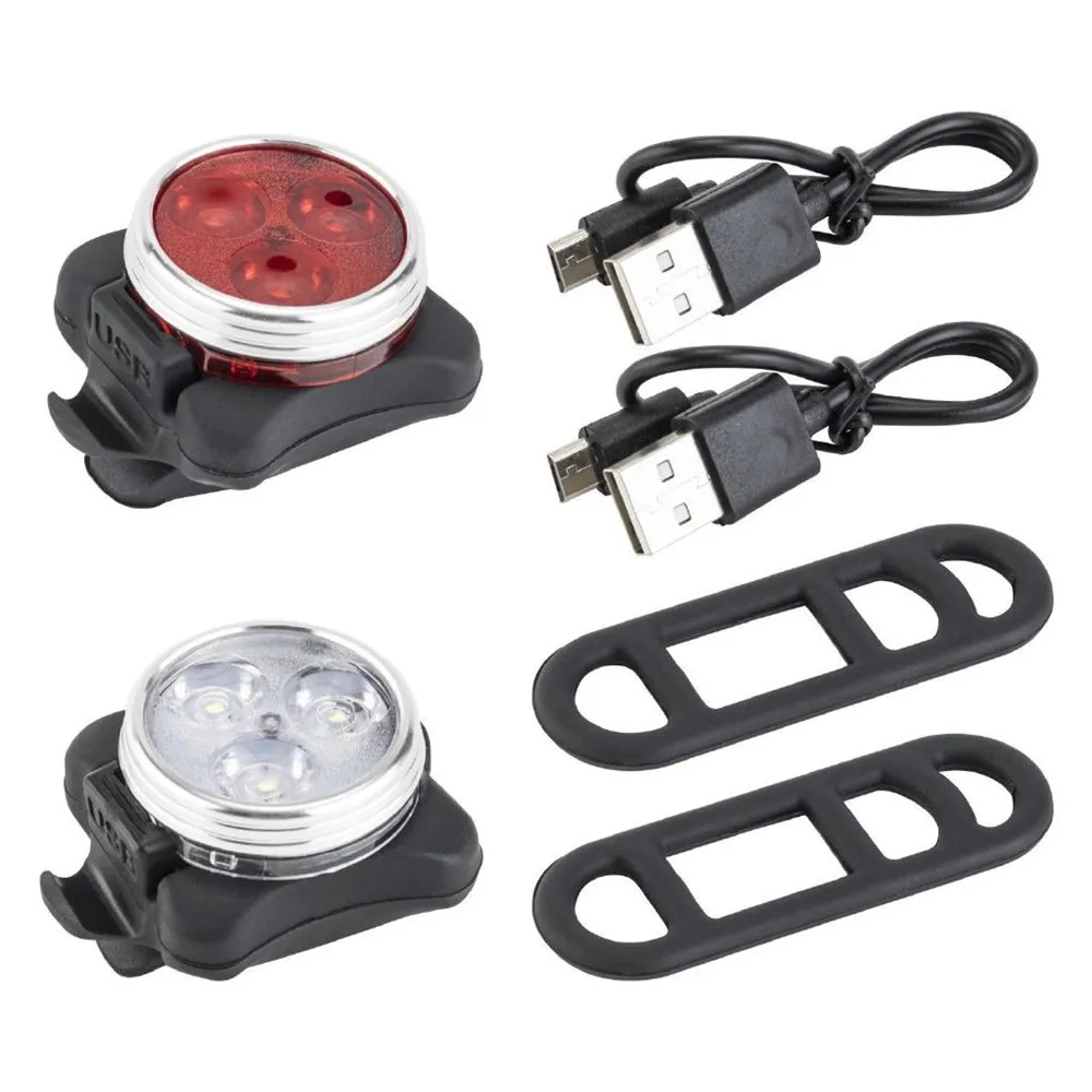Clearance USB Rechargeable Bicycle Lights 3 LED Cycling Taillight Bike Lamp 4 Modes Cycling Front Light Bicycle Headlight Warning Lights 3