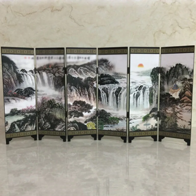 Habitación divisor de pantalla plegable 6 Panel lienzo impreso Oriental asiático ver