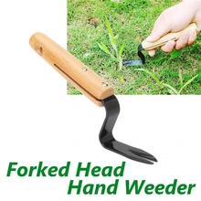 Gardening-Weeding-Tool Manual-Fork Transplanting Wood-Handle MO-OD 1pcs