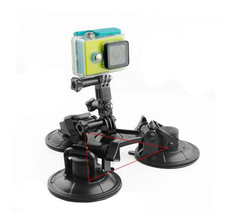 Big Size Triple Vacuum Suction Cup Mount holder + 3-way Pivot Arm +AEE Adapter For Gopro hero 3 3+ 4 SJCAM Xiaomi yi | Электроника