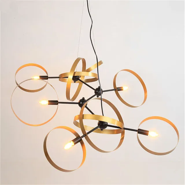 

post-modern Luxury Creative Round Pendant Lamps Iron Pendant Lights for Living Room Restaurant Hotel Indoor Lighting Fixtures