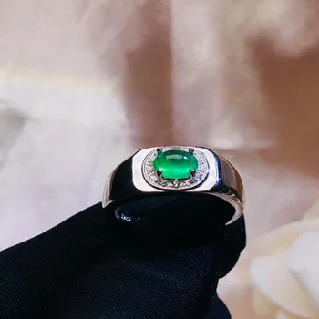 

Fidelity Natural 4*6mm emerald Rings s925 sterling silver fashion fine Jewelry for women party Natural green gemstone