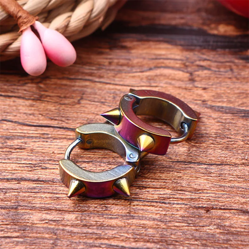 

2018 JINGYANG creative stainless steel earrings hot titanium steel electric gold earrings men's fake ear nails fast selling hot
