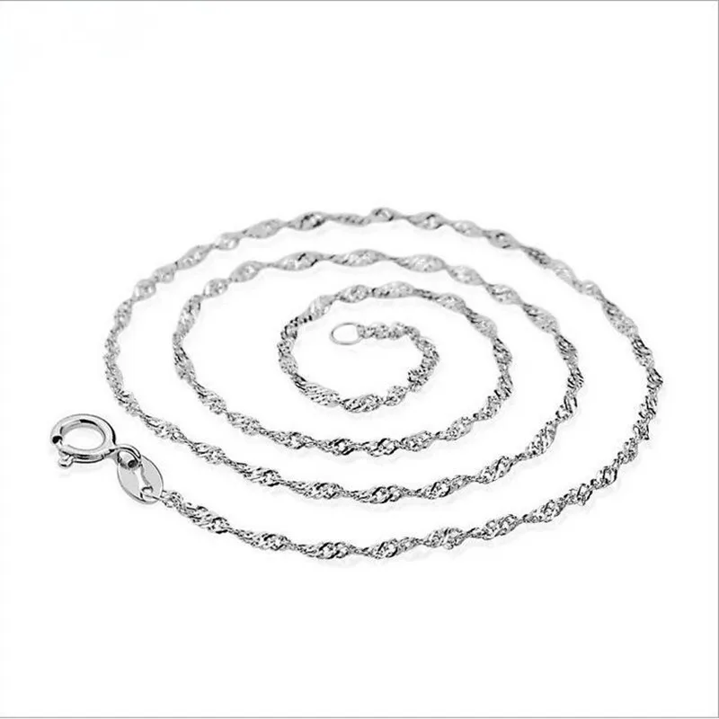 

Wholesale 10pc Silver Chain 1mm Water Wave Chain Necklace for Women Jewelry Twisted Chain 17inches Free Shipping Z562