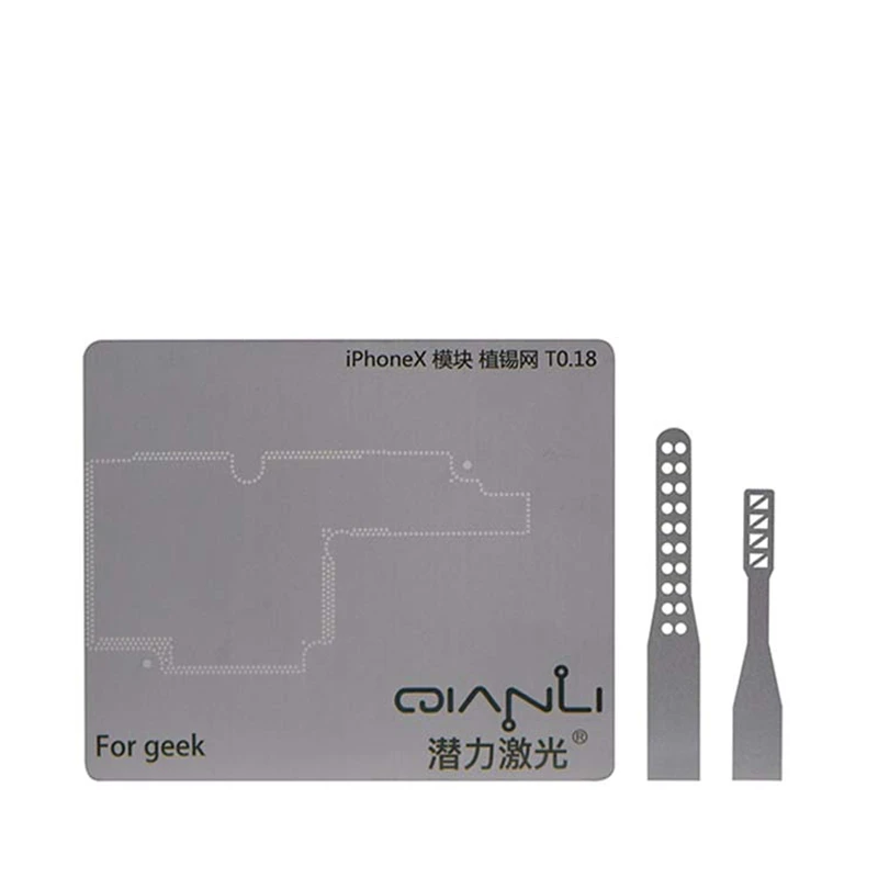 

PHONEFIX Qianli Laser Positioning Mold Steel Plate for iPhone X Motherboard BGA Reballing Stencil + Motherboard Separation Knife