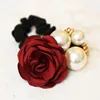 1pc Hair Accessories Women Fashion Style Big Rose Flower Pearl Rhinestone Hair Bands Elastic Hair Rope Ring 5 Colors for Girls ► Photo 3/6