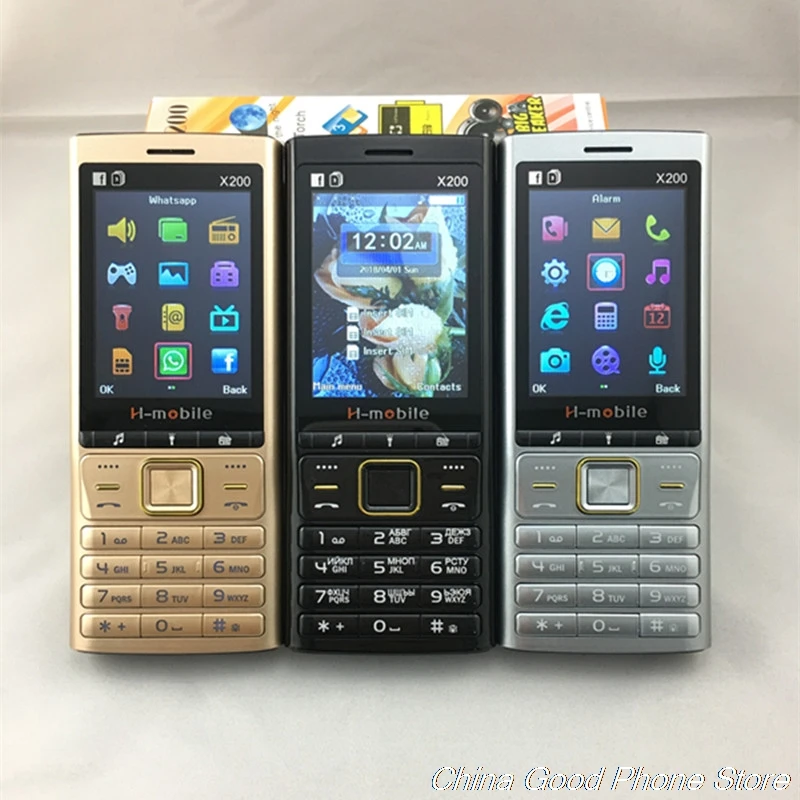 H Mobile X200 три sim карты режима ожидания большой фонарь динамик Вибрация радио