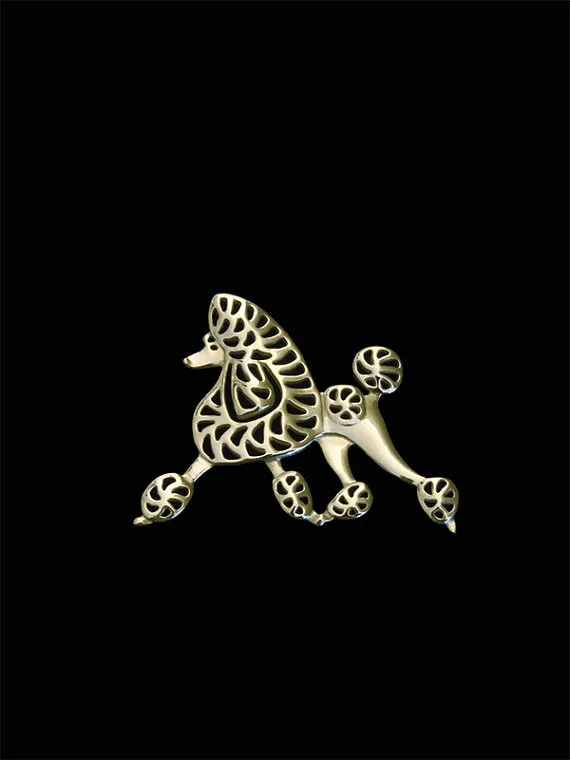 

New Classic Animal Poodle Movement Broche Gold Silver Color Designer Brooch For Men Overwatch Gift For Friend Father