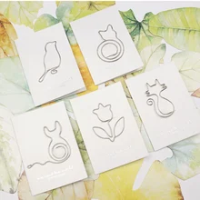 5 шт./лот милый мультфильм Бумага Зажимы Нержавеющая сталь Закладки Товары для птиц Cat цветок книга Знаки memo Зажимы