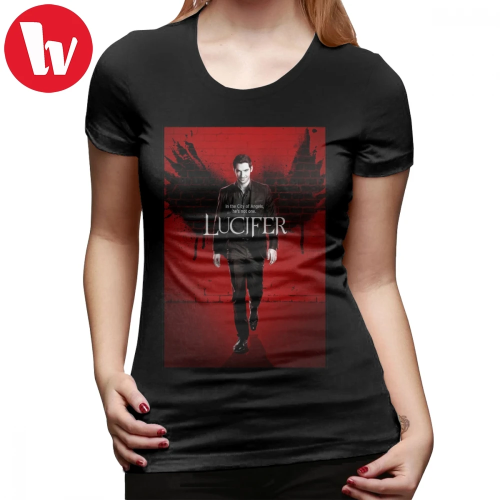 

Lucifer Series T-Shirt Lucifer T Shirt Short Sleeve Graphic Women tshirt Plus Size O Neck Street Fashion Orange Ladies Tee Shirt