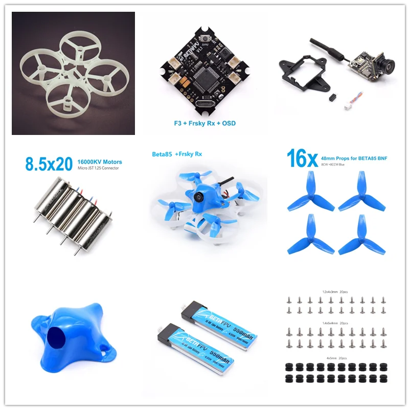 

Beta85 BNF Micro Whoop with F3 FC OSD Frsky receiver 85 20 16000KV motor 1S 550mah battery for Tiny Whoop Quadcopter