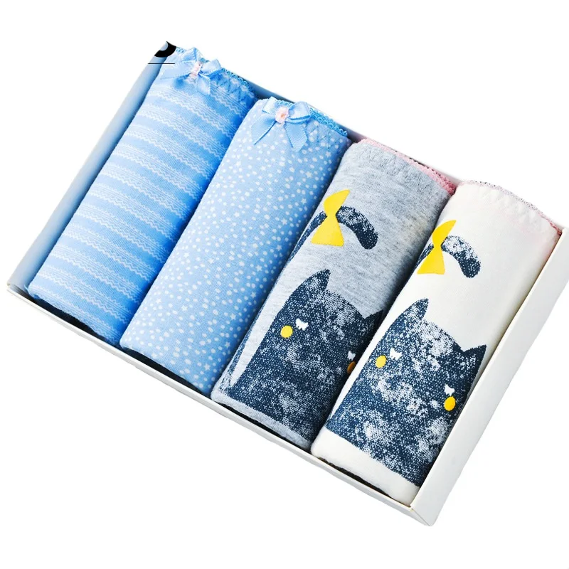 4 шт./партия женские хлопковые бесшовные трусики с низкой посадкой|ladies seamless