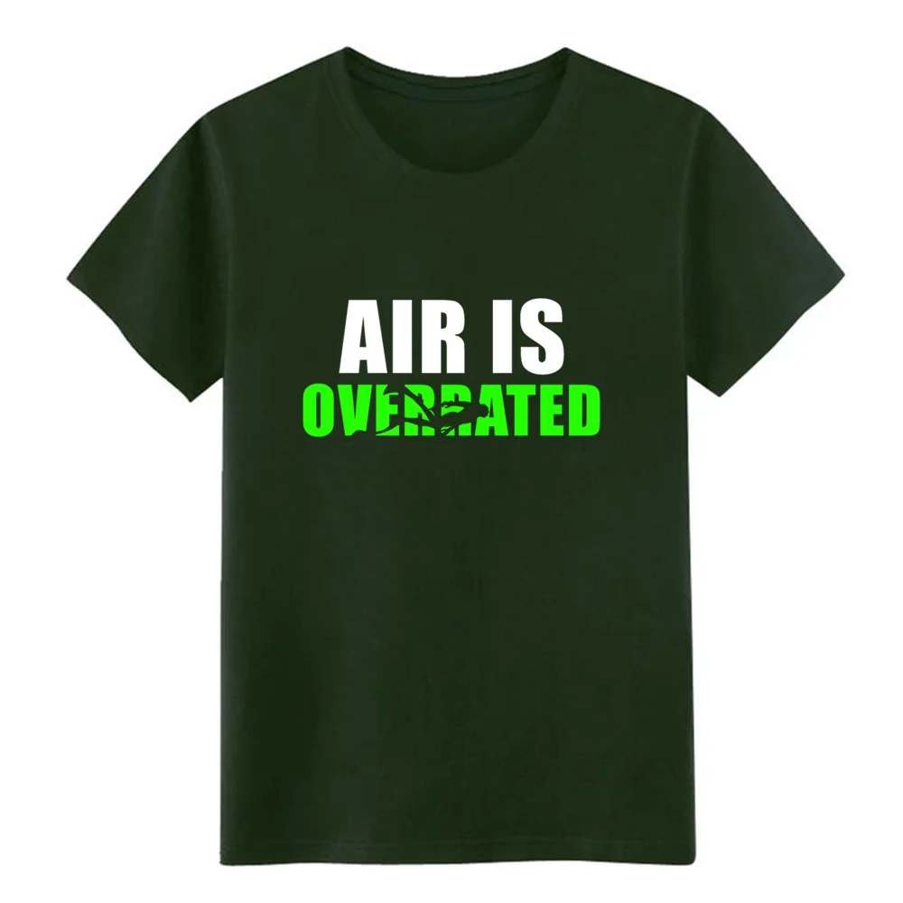 Мужская футболка Air is overrated дизайнерская из 100% хлопка с круглым вырезом милая