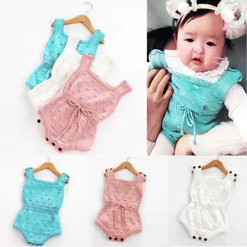 

Winter Autumn Warm Romper Newborn Baby Boy Girl Clothes Sleeveless Jumpsuit Vest Overall Knitted Outfits Baby Clothes