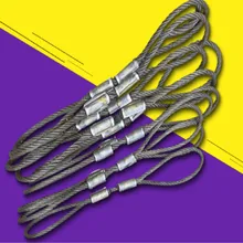 Подъёмный строп стрейч длиной 1 метр диаметр 5 мм из нержавеющей стали трос стальной трос слинг с кольцом