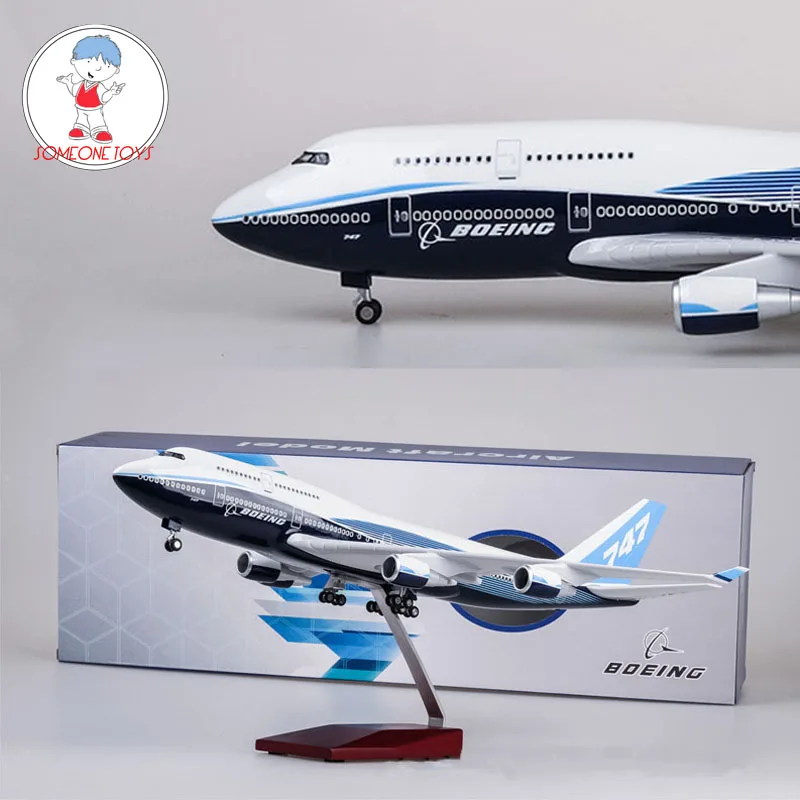 В наличии 47 см 1/150 Масштаб литья под давлением модель самолета Boe 747 Высокое