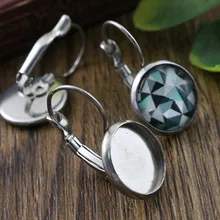 Не выцветает) 10 мм 10 шт нержавеющая сталь Французский рычаг назад серьги пустой/база, подходит 10 мм Стеклянные Кабошоны, пуговицы; M3-01