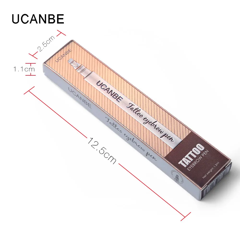UCANBE бренд 3 цвета мелкий эскиз жидкая подводка для бровей ручка длинный-lastng макияж водонепроницаемый размазанный глаз бровей карандаш набор татуировки инструмент