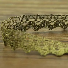 1 ярд Золотой код 1,6 см Мода DIY Золотое кружево вязание узор изысканный ручной работы DIY аксессуары