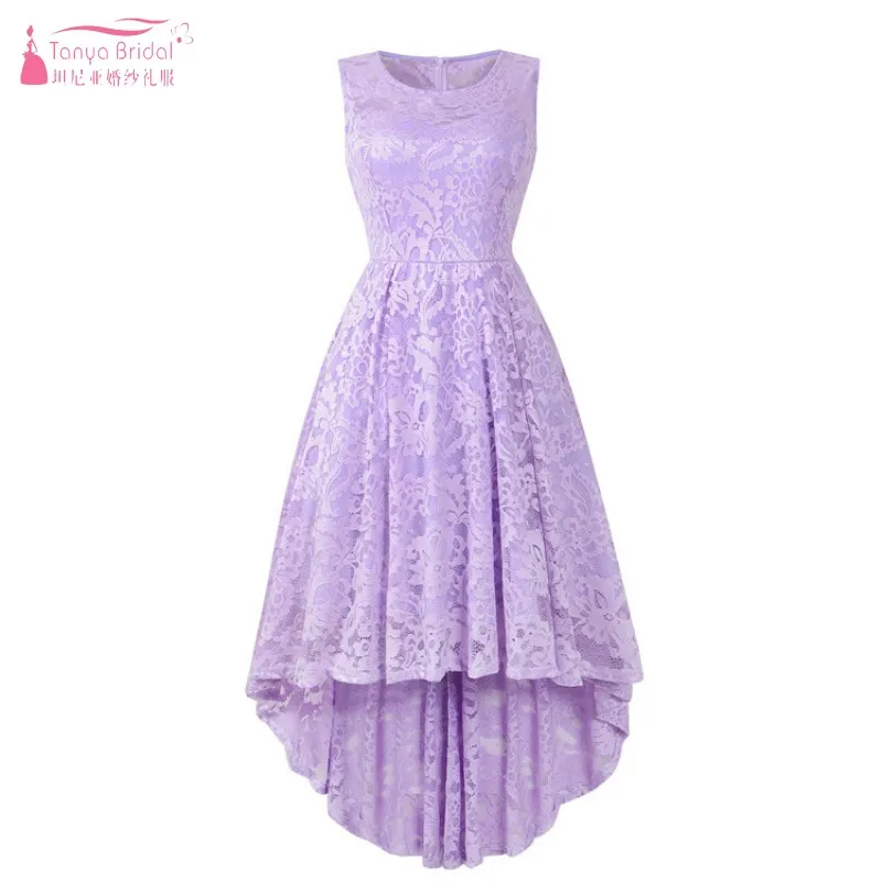 Vestido De Dama De Honor Hi-lo Con Encaje Floral Para Mujer Vestido De Dama De Honor Hi-lo Con Encaje Floral Para Mujer