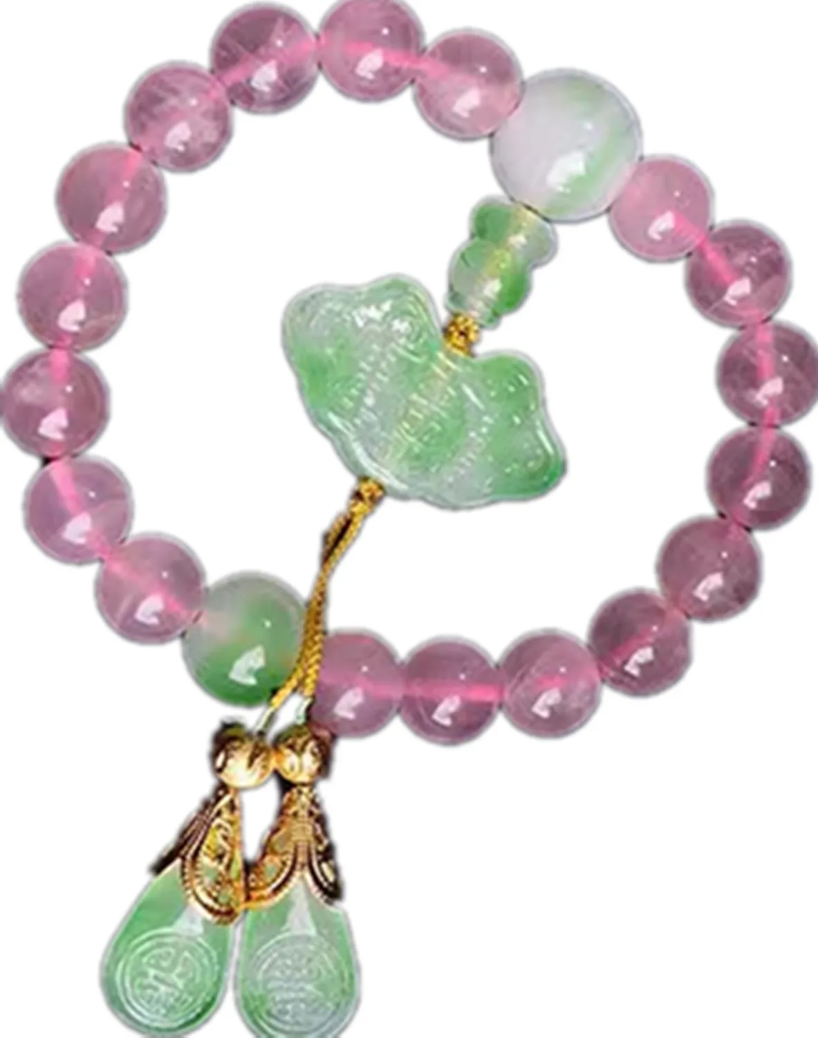 Natural Madagascar Pink Crystal Beaded Pendant Bracelet | Украшения и аксессуары