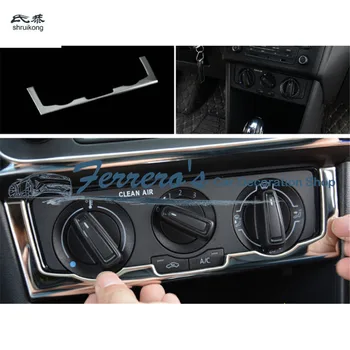 

1pc Car stickers Stainless steel Manual air conditioning switch cover decoration Sequins for 2011-2017 Volkswagen VW POLO