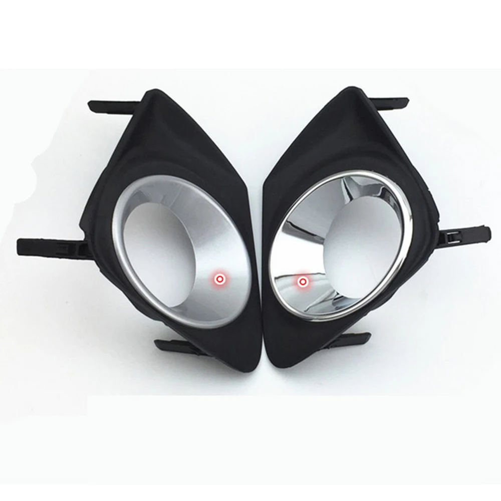 2pcs Black Front Right+ Left Bumper Fog Light Lamp Cover Grille Grill