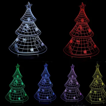 

3D Christmas Tree Led Night Sleep Light Decoration for home Bulb Lights Light Lamp new Year's gift Present For Kid Baby Child