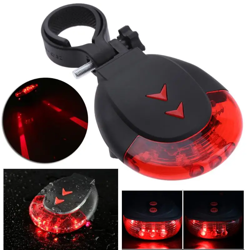 Cheap 5 LED Projection Bike Flahlight 2 Laser MTB Bicycle Taillight USB Charging Night Riding Warning Lamp Bike Accessories 6