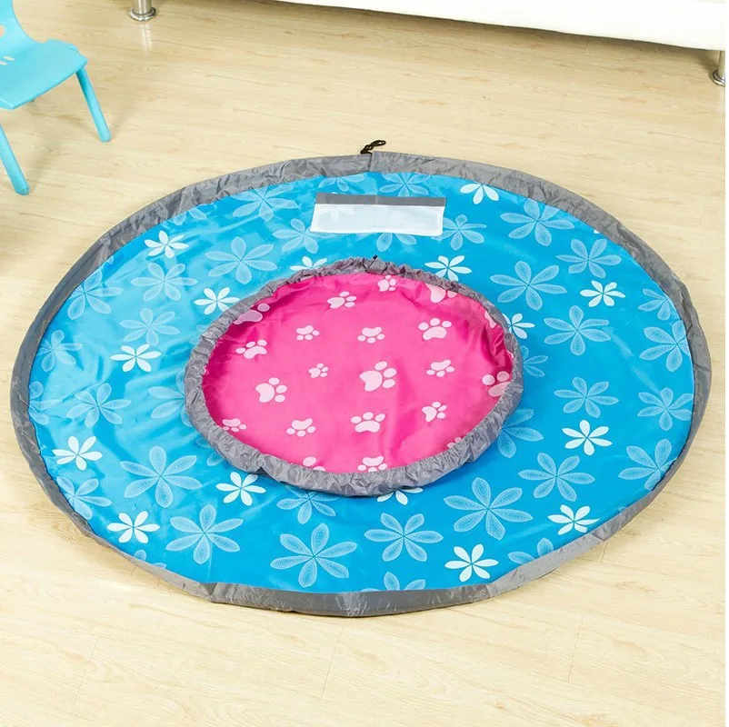 80 см/150 см красочный детский игровой коврик водостойкий круглый одеяло для ползания сумка для хранения игрушки детский игровой ковер