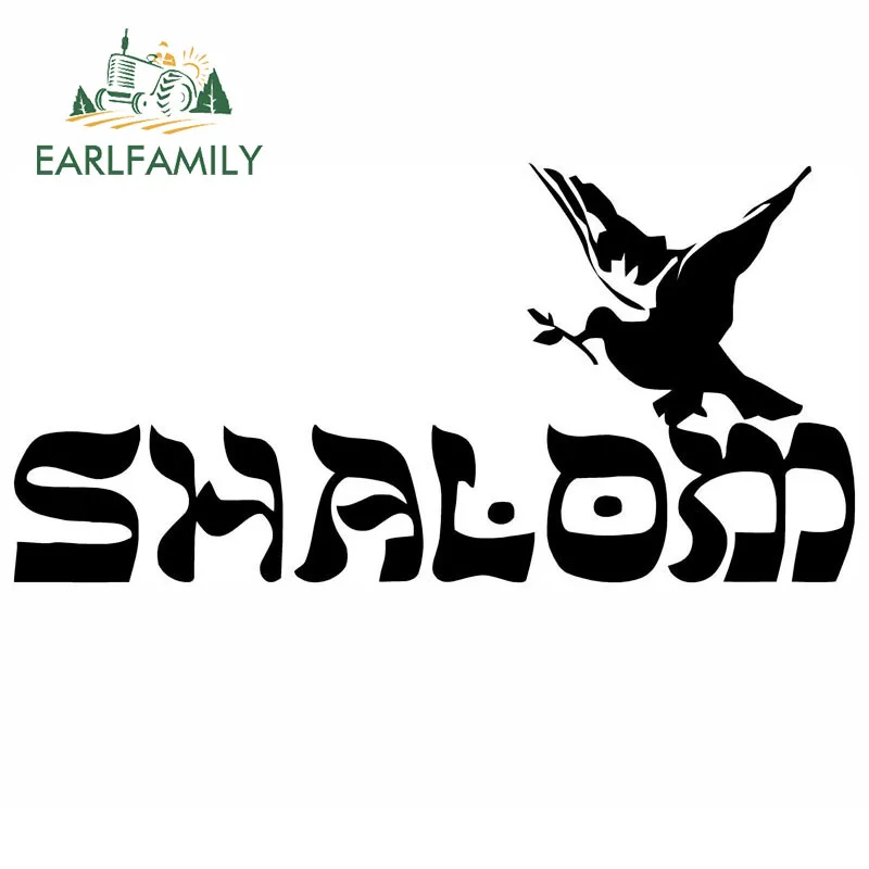 

EARLFAMILY 15cm x 7.3cm SHALOM Peace Car Sticker Decals Interesting Motorcycle Waterproof Stickers Car Styling Black/Silver