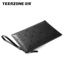 Teemzone Men Large Capacity Envelope Clutch Bag Brand Mens Wallet Leather Genuine Cowhide Wallets Men’s Purses And Handbags