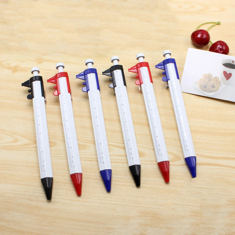 Multifunction Stationery Ballpen Cursor Caliper Scale Ruler Press Ballpoint Pen