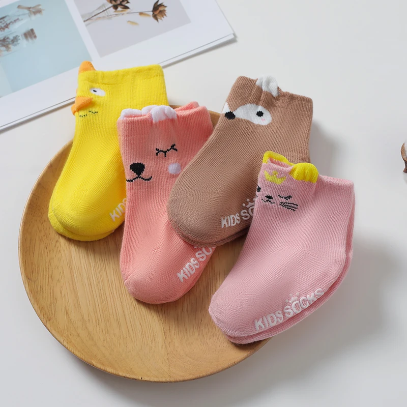 

YOOAP newborn baby socks Cartoon 100% Cotton No-slip Infant spring Fashion Animal Cute Cotton Socks anti slip socks