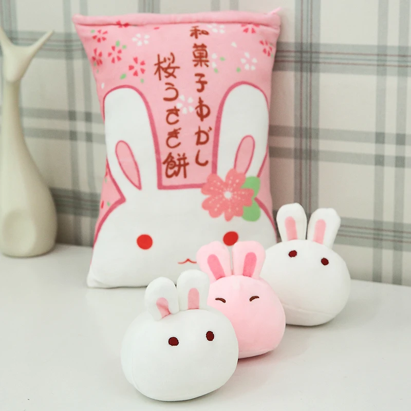 Сакура Кролик плюшевая игрушка мяч белый/розовый плюши кролик пудинг животные мяч в сумке чучела мини Кролик Игрушка Huggable детский подарок