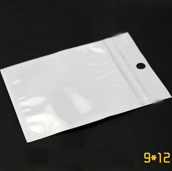 

DHL 9cm*12cm White / Clear Self Seal Reclosable Retail Packing Bag, Zipper Lock Bag Retail Plastic Package W/ Hang Hole