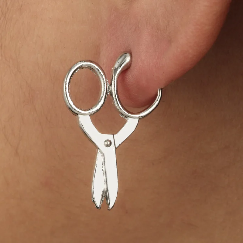 1 пара женские серьги гвоздики золотого цвета в форме ножниц|stud earrings|stud earrings for