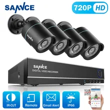 SANNCE 8CH 720P CCTV System H 264 1080N DVR 4pcs 720P 1200TVL IR Outdoor Waterproof CCTV