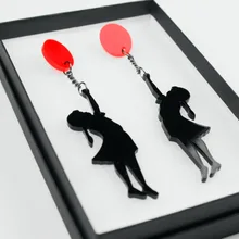 Doreen Box, новинка, Модные Акриловые серьги-гвоздики с объемными шариками для девочек, черный, красный цвета, трендовые серьги для девочек, ювелирное изделие, 1 пара