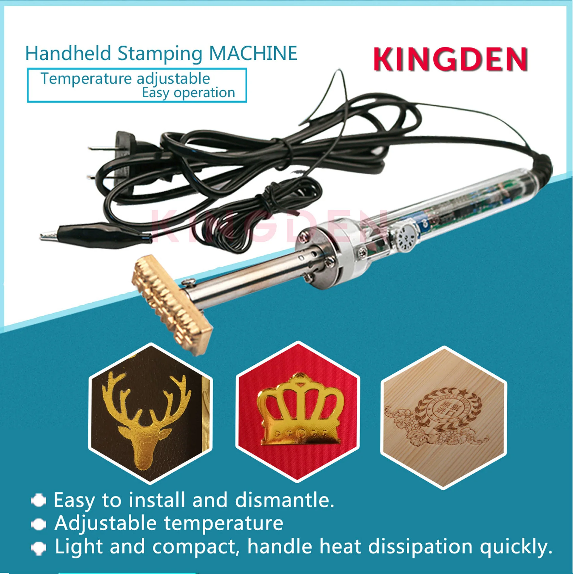 Handheld Hot Foil Stamping logo embossing Machine Leather Wood Stamp Seal 220V