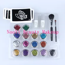 Free shipping Professional temporary tattoo body art Glitter Tattoo kit with 15 color/brushes/glue/stencil