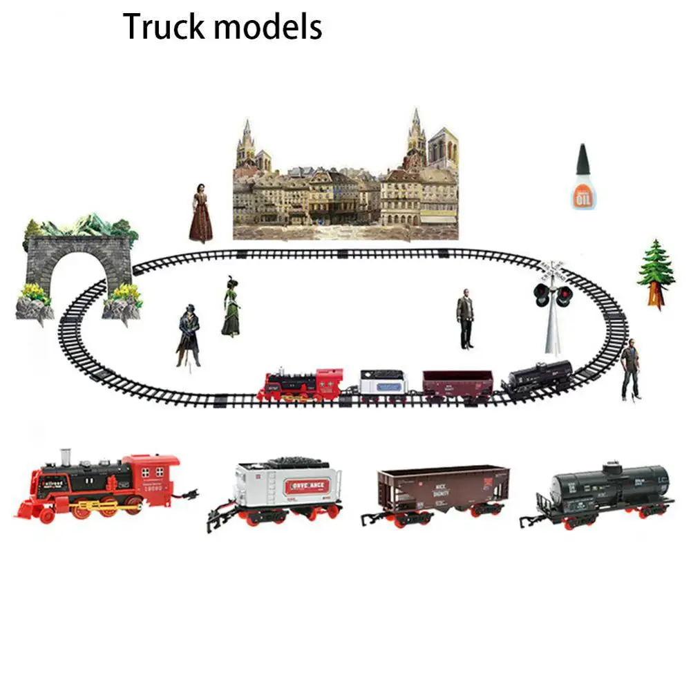 Новейший электрический динамический паровой Радиоуправляемый трек-поезд набор имитационная модель игрушки для детей перезаряжаемая детская игрушка на дистанционном управлении - Цвет: Truck model