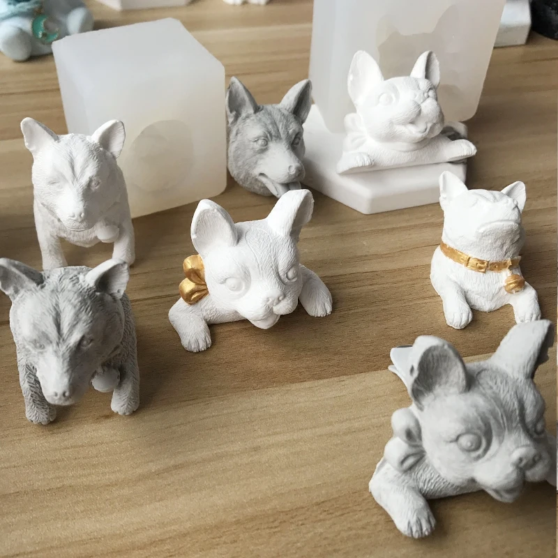 Силиконовая форма 3D формы для ароматического воска собак ароматических камней