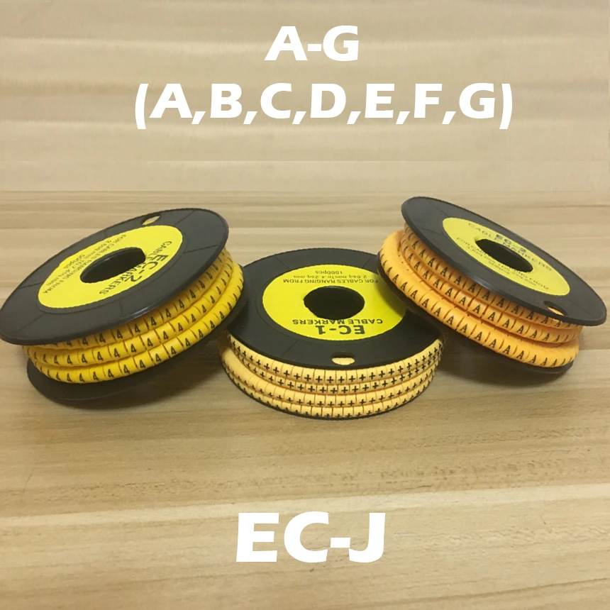 500 шт/рулон A-Z A-G ABCDEFG арабскими цифрами EC-J 4-6 мм гибкий ПВХ печать рукав трубка