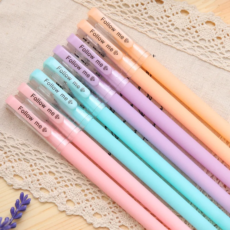 

4 pcs/lot 0.38mm Candy color gel pens Cute black ink pen Korea Stationery office school supplies canetas escolar lapices