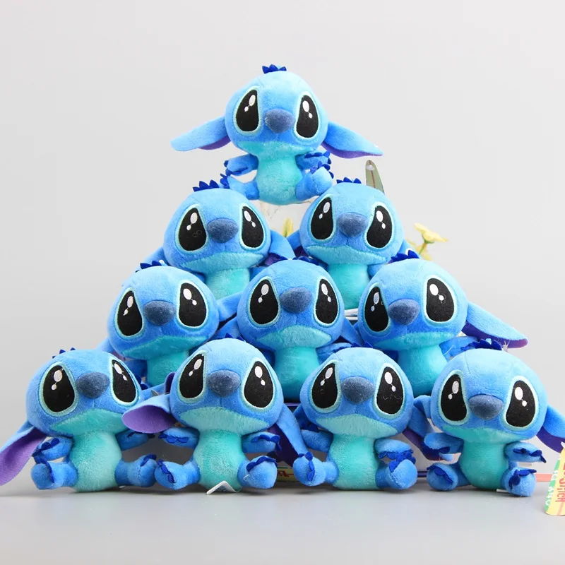 

10Pcs/Lot Cute Cartoon Lilo and Stitch Small Pendant Plush Toy,4" 10CM Kawaii Plush Keychain Kids Best Chirstmas Gift Toys