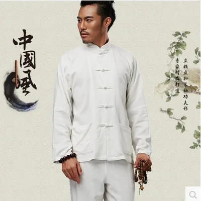 Mens Traditional Chinese Tang Suit Coat Tops Jacket Kung Fu Martial Arts Uniform 