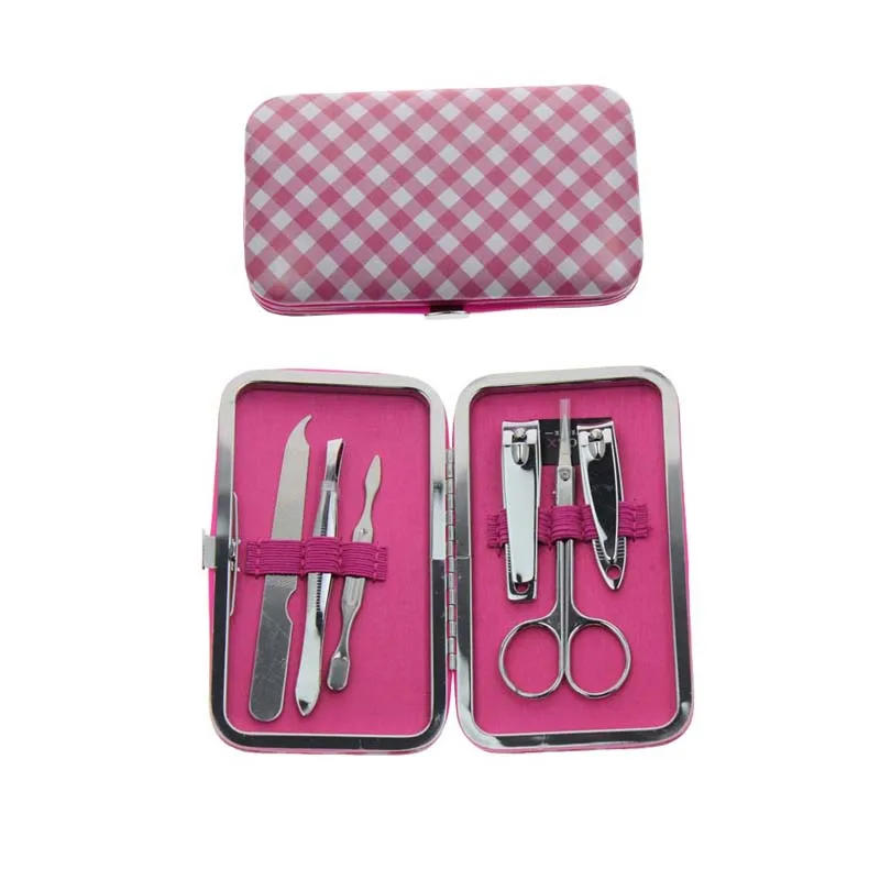 

6Pcs/Set Pink Soft Case Professional Travel Home Manicure Pedicure Set Nail Care Set Kit Tool For Women Girl Child Kid Gift