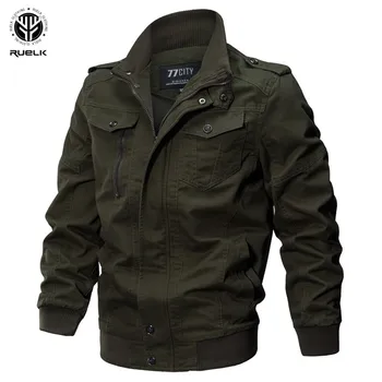 

RUELK Military Jacket Men Winter Cotton Jacket Coat Army Men's Pilot Jackets Air Force Spring Cargo Large size 6XL
