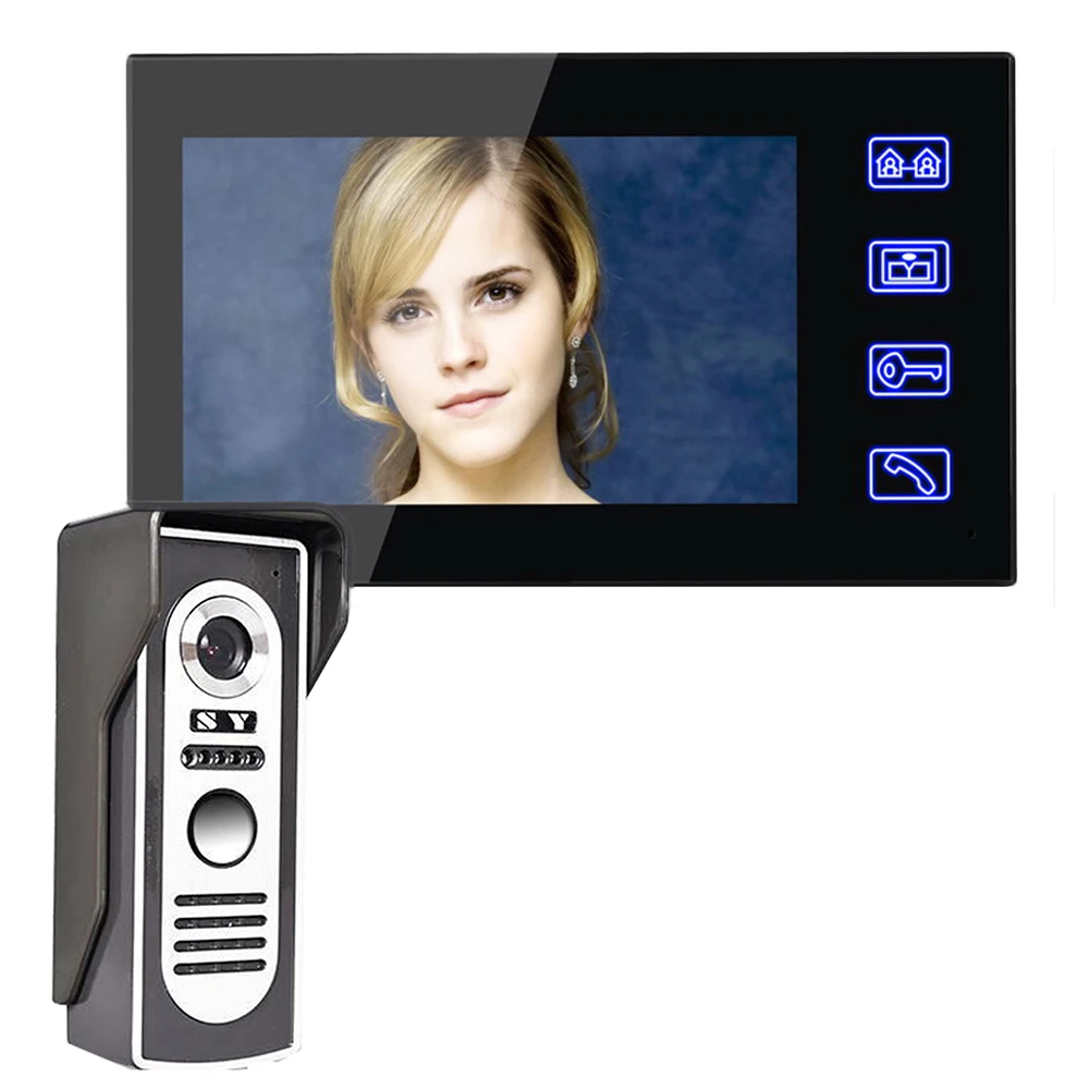 Touch 7'' Video Door Phone Doorbell Intercom Kit 1-camera 1-monitor 1 Camera To 1 Monitor 65/65/40/65 Angle 420TVL P/N System